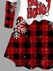 Christmas Hat Plaid Snowflake Print Plus Size Matching Outfit For Couples -  