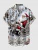 Christmas Snata Claus Sled Elk Snowflake Flowers Plaid Print Plus Size Matching Outfit For Couples -  