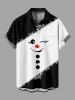 Christmas Snowman Face Snowflake Colorblock Print Plus Size Matching Outfit For Couples -  