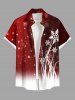 Christmas Snowflake Ombre Colorblock Glitter 3D Print Plus Size Matching Outfit For Couples -  