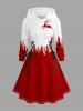 Christmas Tree Elk Colorblock Print Plus Size Matching Outfit For Couples -  