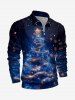 Glitter Christmas Tree Galaxy Print Plus Size Matching Outfit For Couples -  