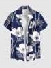 Flowers Leaf Print Plus Size Matching Hawaii Beach Outfit For Couples -  