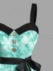 Christmas Santa Claus Snowflake Snowman Print Plus Size Matching Outfit For Couples -  