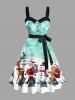 Christmas Santa Claus Snowflake Snowman Print Plus Size Matching Outfit For Couples -  