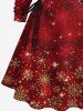Christmas Snowflake Tie Dye Print Plus Size Matching Outfit For Couples -  