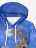 Christmas Tree Santa Claus Elk Sled Galaxy Print Plus Size Matching Outfit For Couples -  