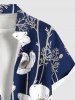 Plus Size Flowers Leaf Print Buttons Pocket Hawaii Shirt For Men -  