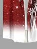 Chemise homme grande taille à imprimé 3D pailleté flocons de neige ombrés, boutons et poche - Rouge S