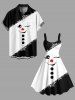 Robe débardeur grande taille à imprimé colorblock bonhomme de neige et flocons de neige pour Noël - Noir S