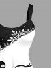Robe débardeur grande taille à imprimé colorblock bonhomme de neige et flocons de neige pour Noël - Noir L