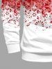 Polo à fermeture éclair grande taille pour homme, imprimé flocons de neige de Noël colorblock, motif flocons de neige. - Rouge S