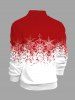 Polo à fermeture éclair grande taille pour homme, imprimé flocons de neige de Noël colorblock, motif flocons de neige. - Rouge S