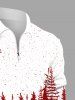 Polo grande taille pour homme, imprimé colorblock sapin de Noël et élan - Rouge S