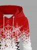 Plus Size Christmas Snowflake Colorblock Print Lace Up Drawstring Hoodie Dress -  