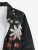 Chemise à manches longues boutonnée grande taille pour homme, imprimé ombré flocons de neige, teinture tie-dye - Noir 4XL