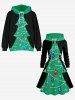 Plus Size Cosplay Christmas Tree Ball Snowflake Print Lace Up A Line Hooded Dress -  