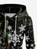 Plus Size Christmas Snowflake Dip Dye Ombre Print Lace Up A Line Hooded Dress -  