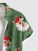 Chemise à poches boutonnées grande taille pour homme, imprimée Père Noël, branches de bonbons et bonbons. - Vert 6XL