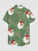 Chemise à poches boutonnées grande taille pour homme, imprimée Père Noël, branches de bonbons et bonbons. - Vert 6XL