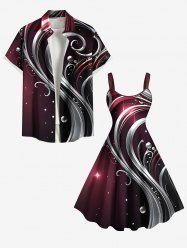 Christmas Ball Curve Ombre Print Plus Size Matching Outfit For Couples -  
