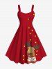 Christmas Light Elk Print Plus Size Matching Outfit For Couples -  