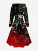 Christmas Snowflake Dip Dye Ombre Print Plus Size Matching Outfit For Couples -  