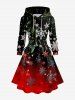 Christmas Snowflake Dip Dye Ombre Print Plus Size Matching Outfit For Couples -  