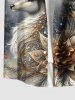 Christmas Tree Elk Ball Vintage Flower Print Plus Size Matching Outfit For Couples -  
