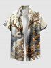 Christmas Tree Elk Ball Vintage Flower Print Plus Size Matching Outfit For Couples -  