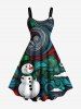 Christmas Snowman Spiral Cloud Print Plus Size Matching Outfit For Couples -  