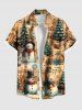 Christmas Tree Snowman Ombre Music Symbol Print Plus Size Matching Outfit For Couples -  