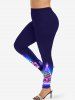 Christmas Tree Elk Light Glitter 3D Print Plus Size Matching Set -  