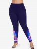 Christmas Tree Elk Light Glitter 3D Print Plus Size Matching Set -  