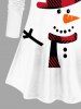 Christmas Snowman Plaid Print Plus Size Matching Set -  