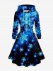 Christmas Snowflake Galaxy Print Plus Size Matching Outfit For Couples -  