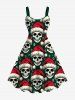 Christmas Hat Skulls Print Plus Size Matching Outfit For Couples -  