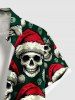 Christmas Hat Skulls Print Plus Size Matching Outfit For Couples -  