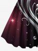 Robe trapèze grande taille à imprimé ombré et boule de Noël - Noir L