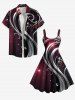 Robe trapèze grande taille à imprimé ombré et boule de Noël - Noir L