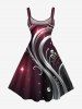 Robe trapèze grande taille à imprimé ombré et boule de Noël - Noir L