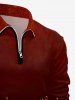 Polo grande taille à imprimé de feuilles de sapin de Noël et demi-zip pour homme - Rouge 3XL