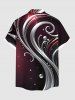 Chemise à poches boutonnées grande taille pour homme, imprimé ombré et boules de Noël. - Noir S