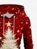 Plus Size Christmas Tree Star Light Glitter 3D Print Lace Up Drawstring Hoodie Dress -  