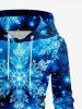 Plus Size Christmas Snowflake Galaxy Print Lace Up Drawstring Hoodie Dress -  