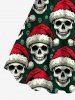 Plus Size Christmas Hat Skulls Print Tank Dress -  