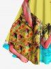 Plus Size Flamingo Coconut Tree Fruit Juice Seascape Print Hawaii Tank Dress -  