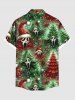 Chemise à poches avec boutons et imprimé papillons, motif sapin de Noël grande taille pour hommes - Vert 6XL