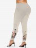 Christmas Ball Flowers Print Plus Size Matching Set -  
