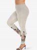 Christmas Ball Flowers Print Plus Size Matching Set -  
